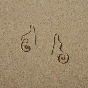 Shannon Bond Smithson Earrings in Gold Asymmetrical Spiral Swirl
